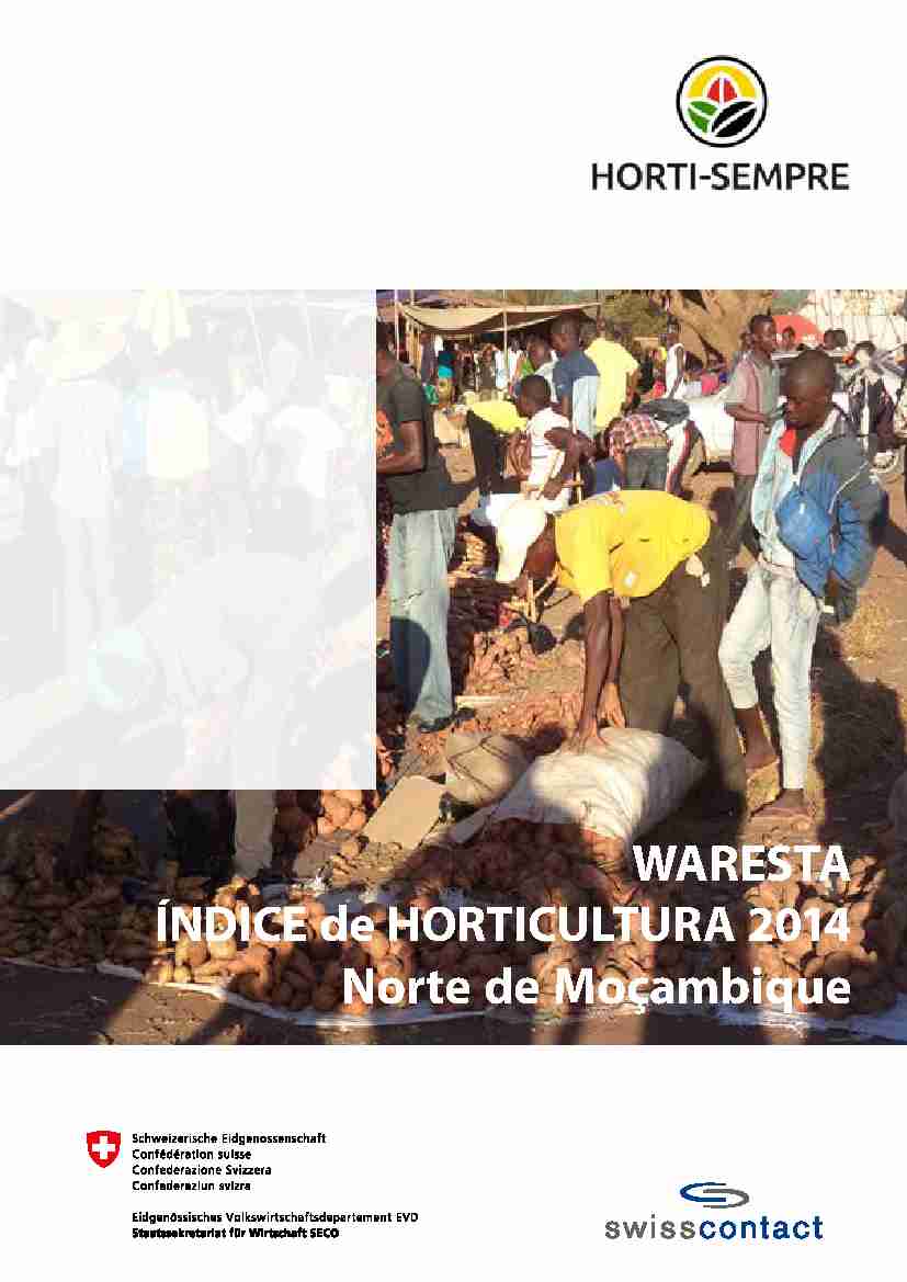 Capa de HORTICULTURE WARESTA INDEX 2014 PT